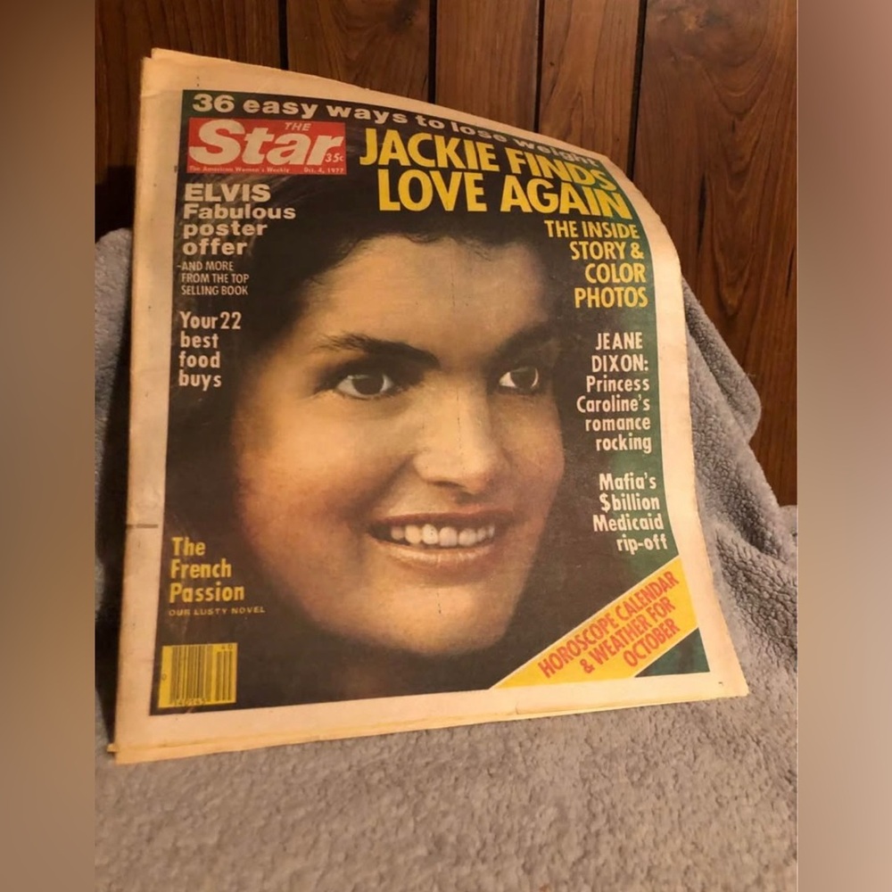 The Star Magazine Vintage Jackie Cover - Yellow & Black Text